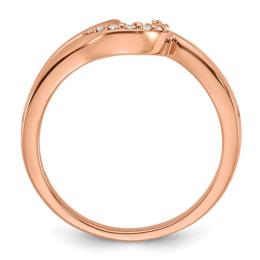 Exclusive 14K Rose Gold Bypass Engagement Ring with 1/20 Carat Diamonds