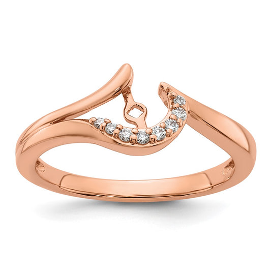 Exclusive 14K Rose Gold Bypass Engagement Ring with 1/20 Carat Diamonds