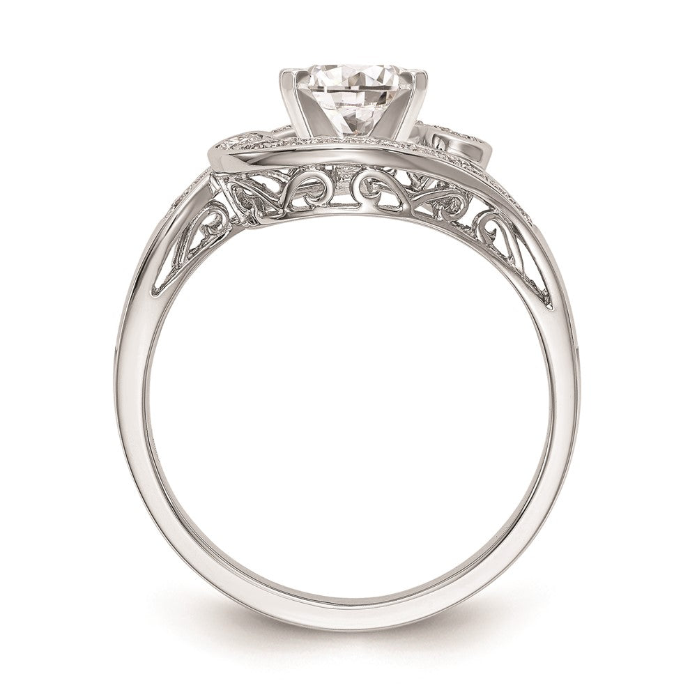 High-Quality 14K White Gold Bypass Engagement Ring Setting - Stylish Design
