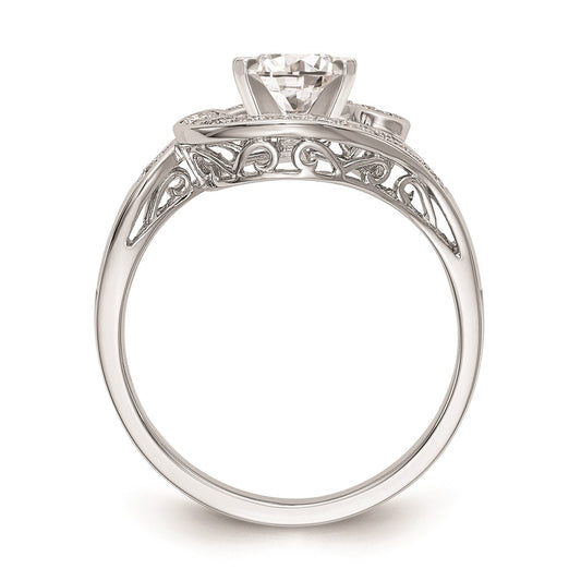 High-Quality 14K White Gold Bypass Engagement Ring Setting - Stylish Design