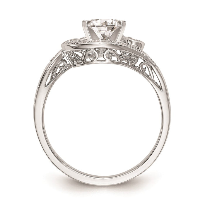 High-Quality 14K White Gold Bypass Engagement Ring Setting - Stylish Design-2