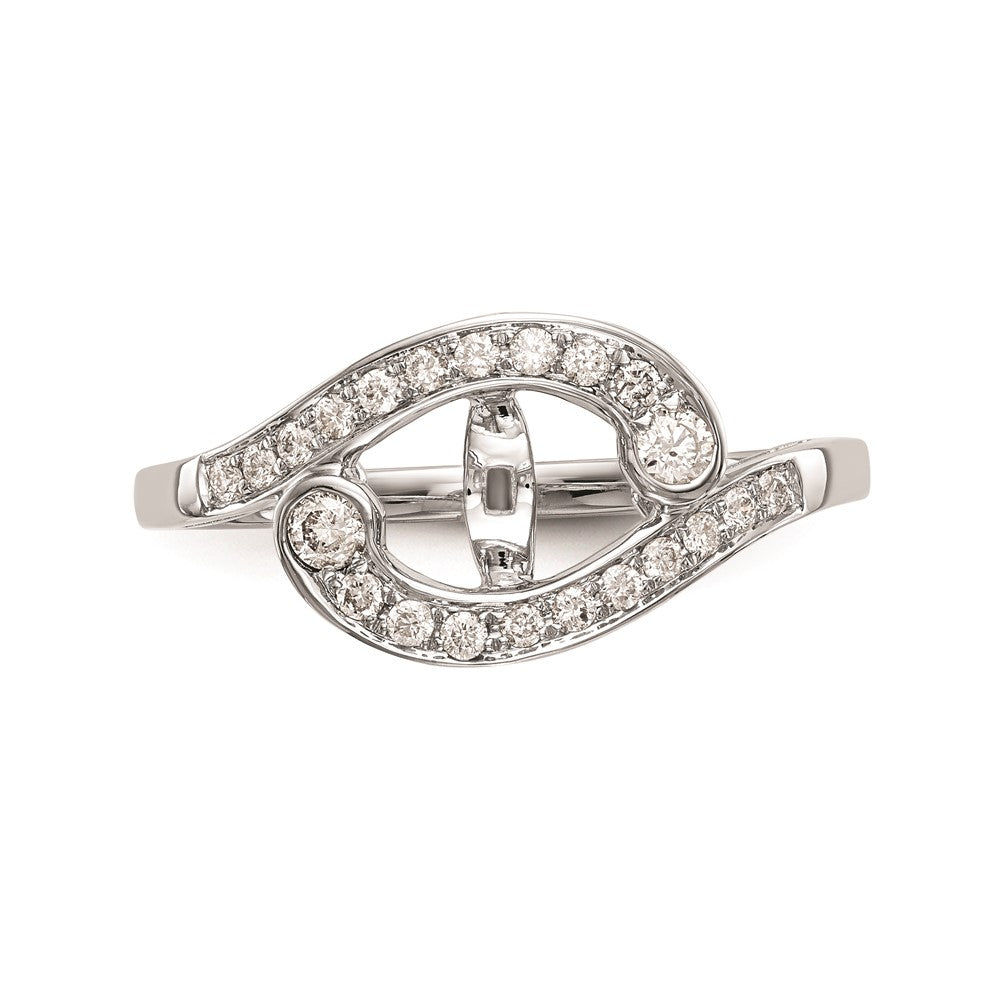 High-Quality 14K White Gold Bypass Engagement Ring Setting - Stylish Design