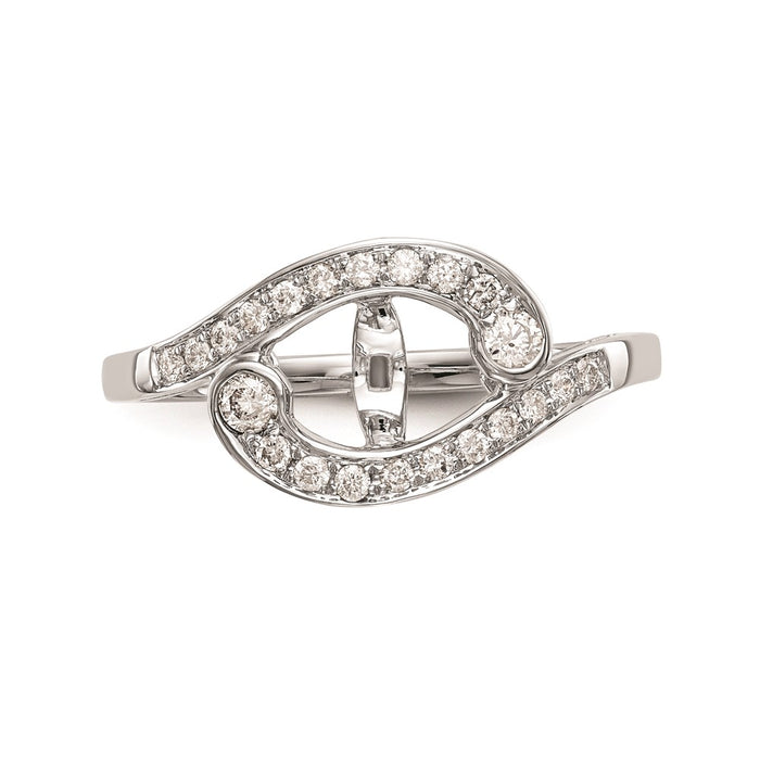 High-Quality 14K White Gold Bypass Engagement Ring Setting - Stylish Design-4