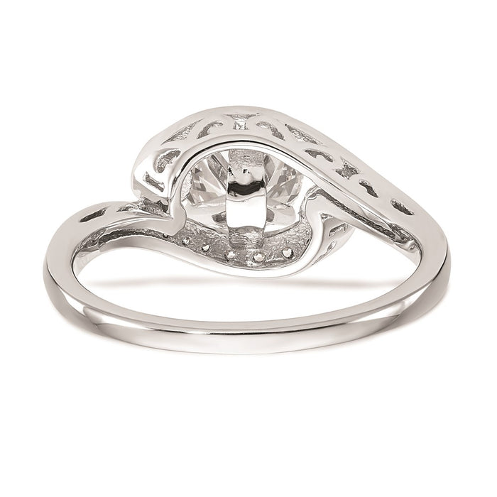 High-Quality 14K White Gold Bypass Engagement Ring Setting - Stylish Design-5