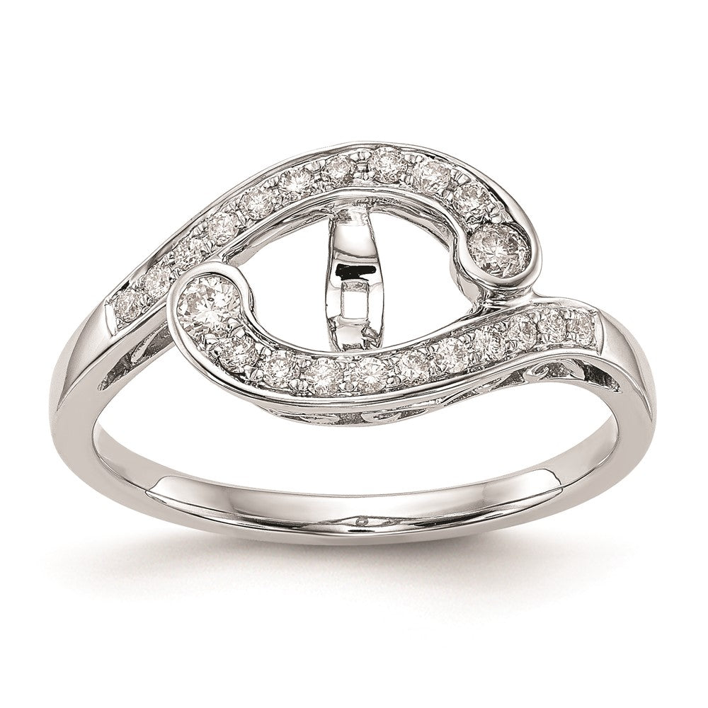 High-Quality 14K White Gold Bypass Engagement Ring Setting - Stylish Design
