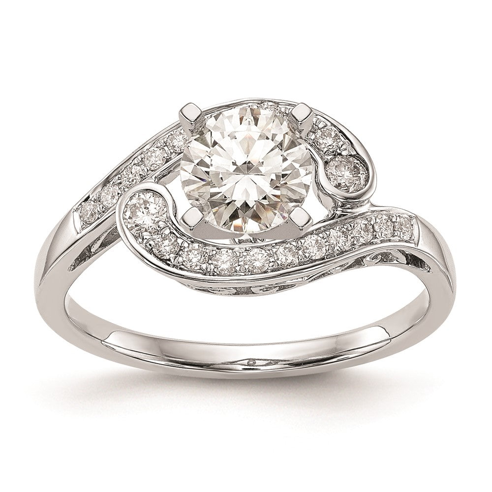 High-Quality 14K White Gold Bypass Engagement Ring Setting - Stylish Design