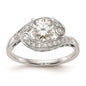 High-Quality 14K White Gold Bypass Engagement Ring Setting - Stylish Design-1