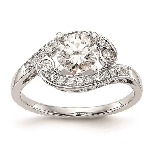 High-Quality 14K White Gold Bypass Engagement Ring Setting - Stylish Design