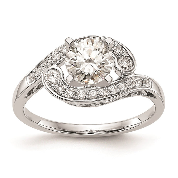 High-Quality 14K White Gold Bypass Engagement Ring Setting - Stylish Design-1