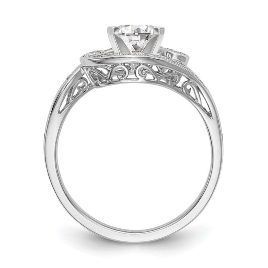 Buy 14K White Gold Bypass Engagement Ring - Stylish 1/4 Carat Diamond Semi-Mount