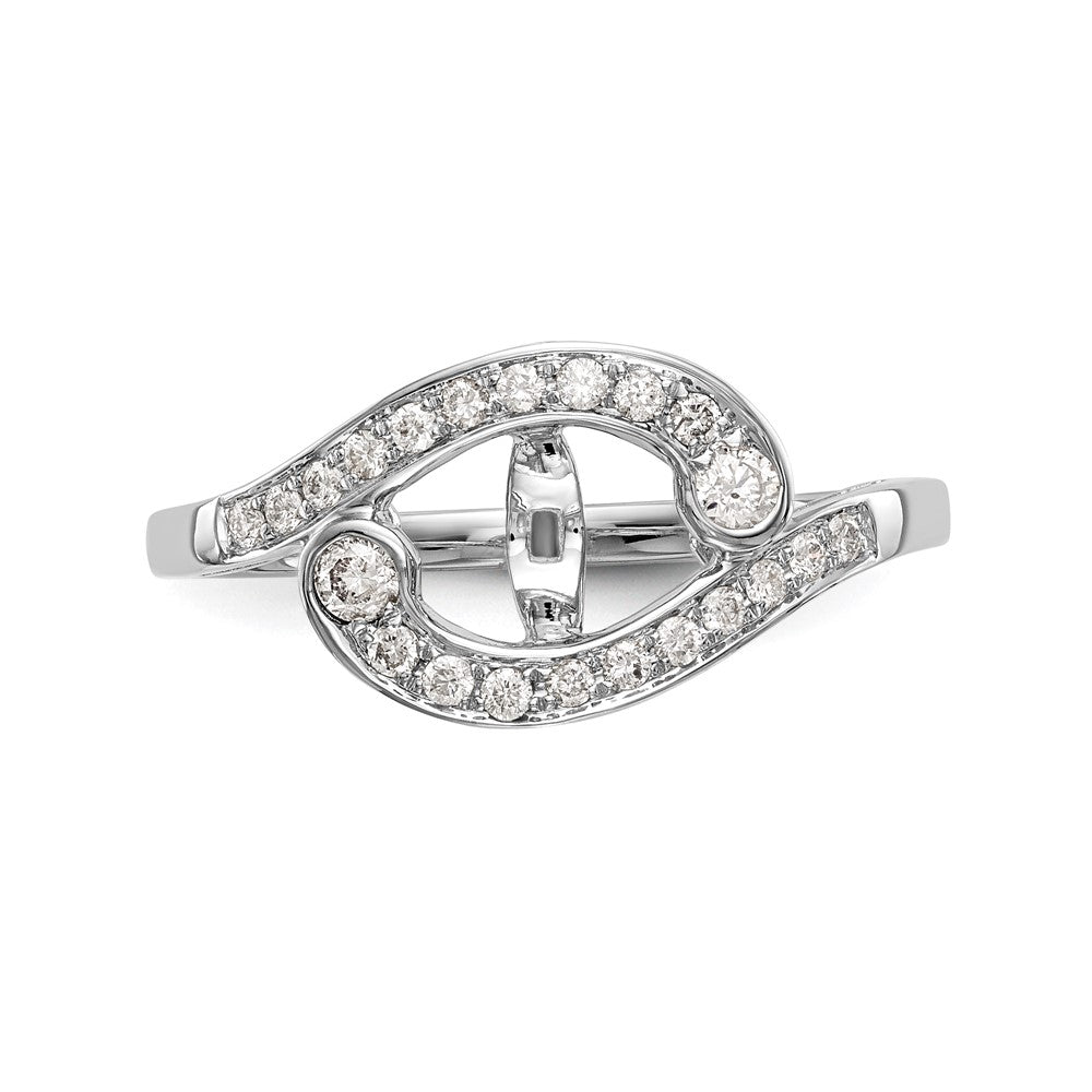 Buy 14K White Gold Bypass Engagement Ring - Stylish 1/4 Carat Diamond Semi-Mount