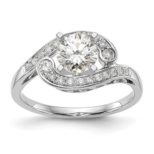 Buy 14K White Gold Bypass Engagement Ring - Stylish 1/4 Carat Diamond Semi-Mount