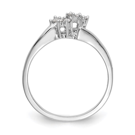 Buy 14K White Gold Contoured Wedding Band with 1/20 Carat Diamond Accents - Stylish!