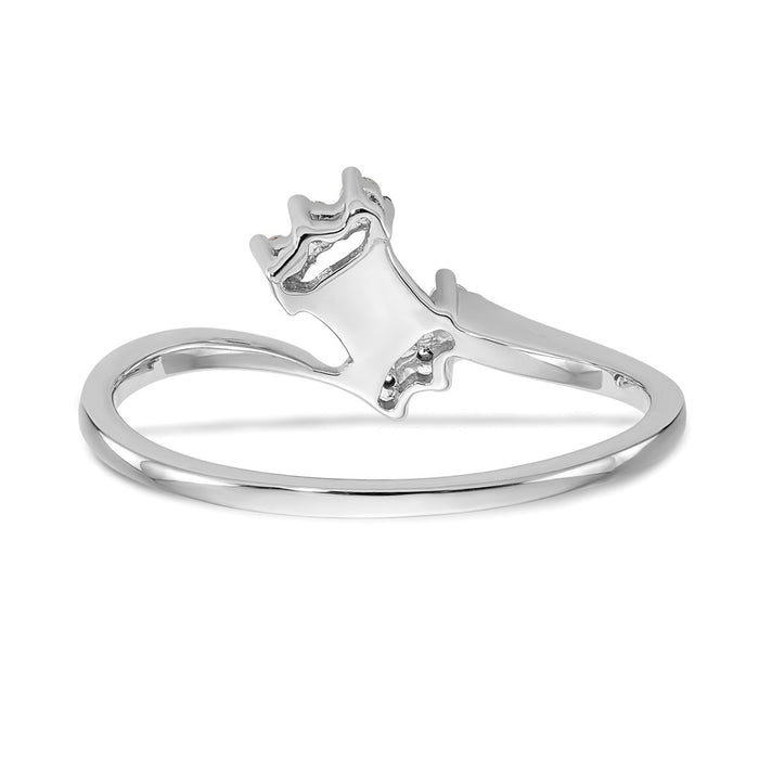 Buy 14K White Gold Contoured Wedding Band with 1/20 Carat Diamond Accents - Stylish!-5