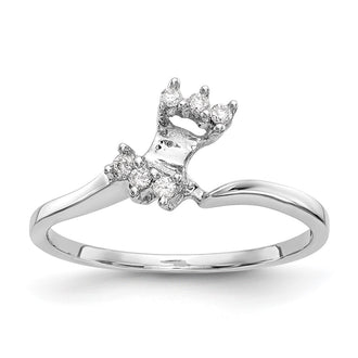 Buy 14K White Gold Contoured Wedding Band with 1/20 Carat Diamond Accents - Stylish!