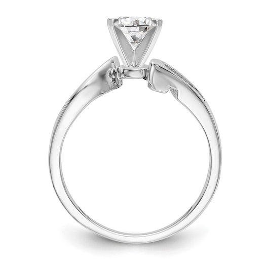 Buy Stylish 14K White Gold Bypass Engagement Ring with 1/8 Carat Diamonds