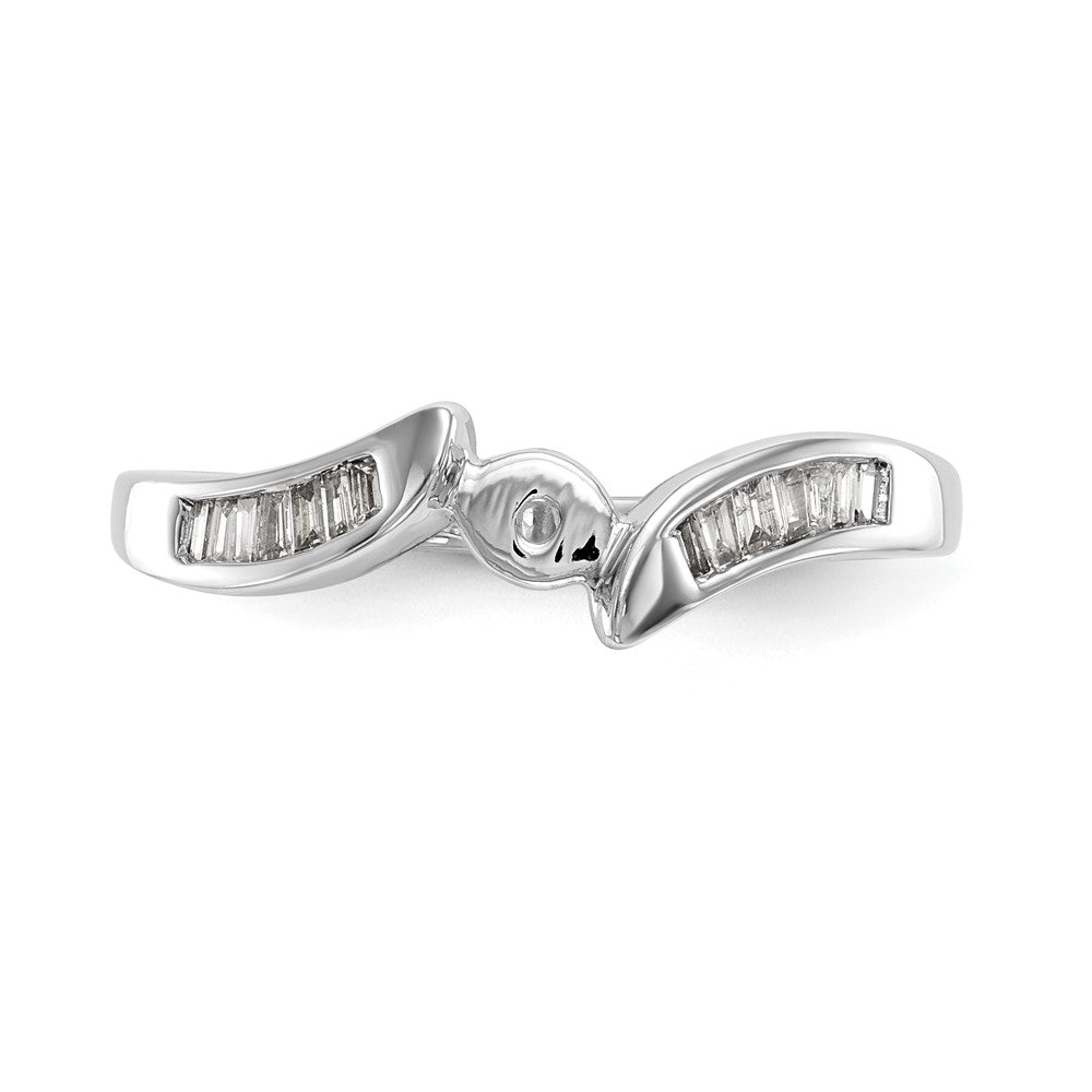 Buy Stylish 14K White Gold Bypass Engagement Ring with 1/8 Carat Diamonds