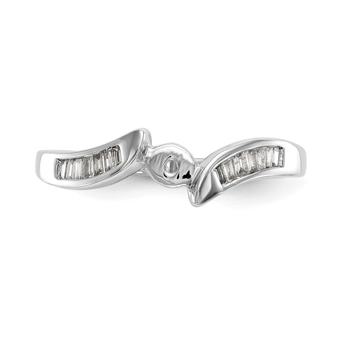 Buy Stylish 14K White Gold Bypass Engagement Ring with 1/8 Carat Diamonds-4