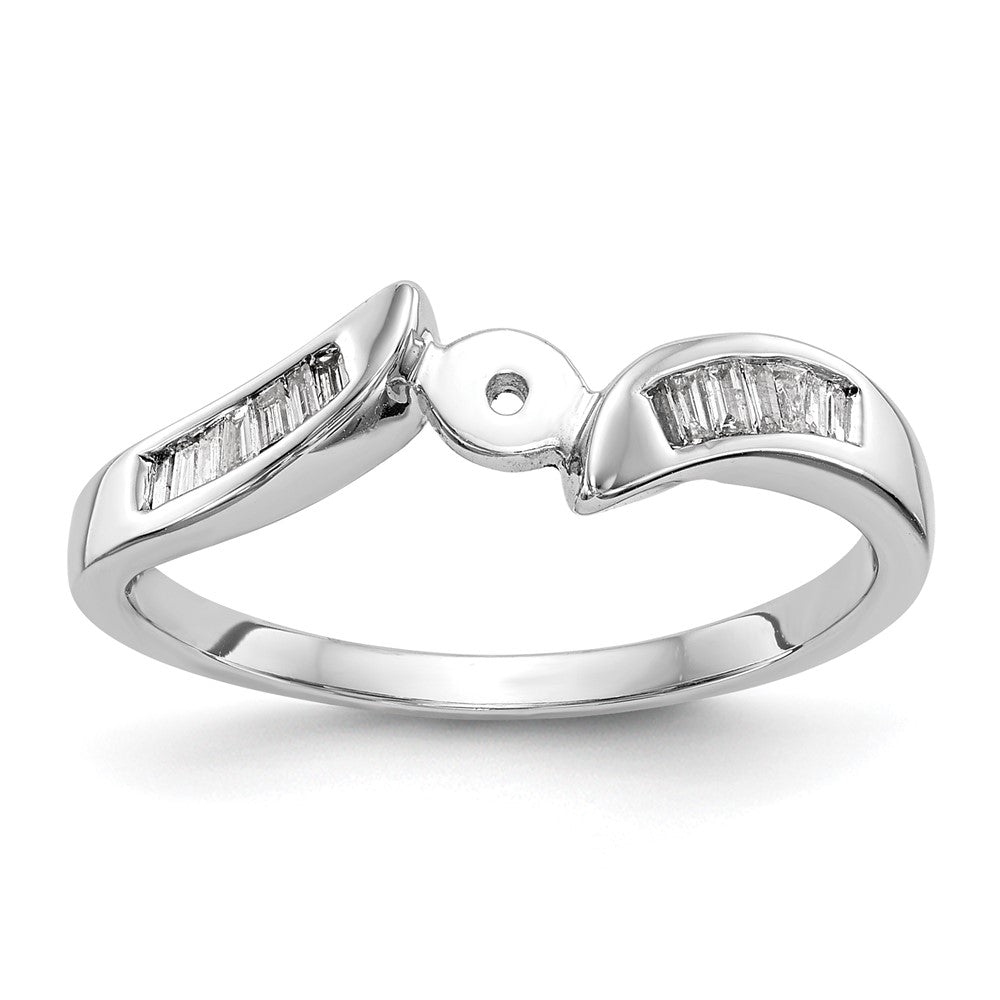 Buy Stylish 14K White Gold Bypass Engagement Ring with 1/8 Carat Diamonds