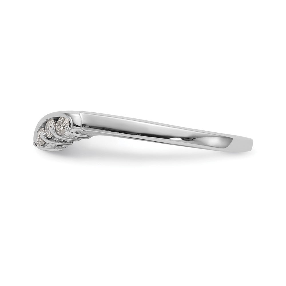 Buy Stylish 14K White Gold Wedding Band with 1/20 Carat Diamonds - Affordable!