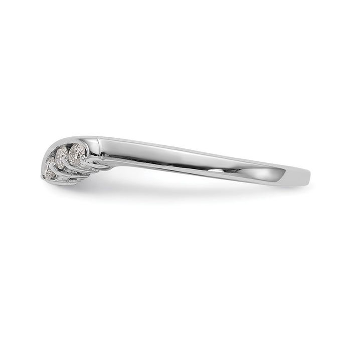 Buy Stylish 14K White Gold Wedding Band with 1/20 Carat Diamonds - Affordable!-3