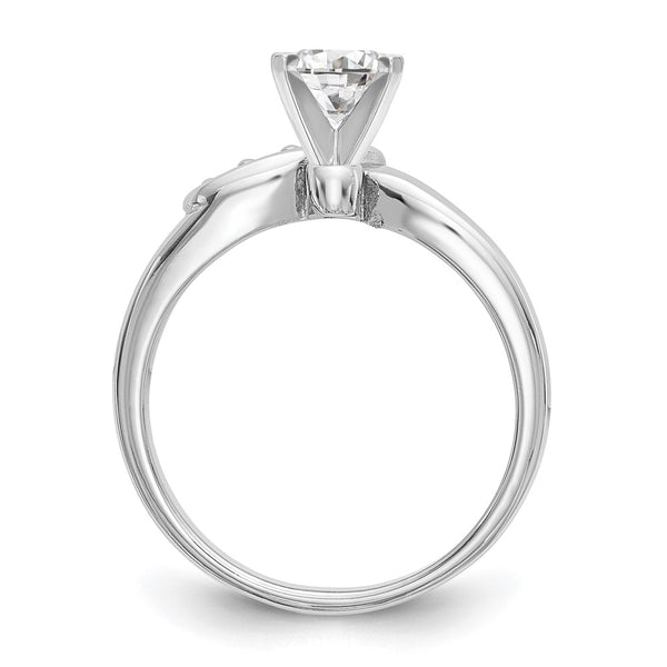 14K White Gold Bypass Engagement Ring with 1/20 Carat Diamond
