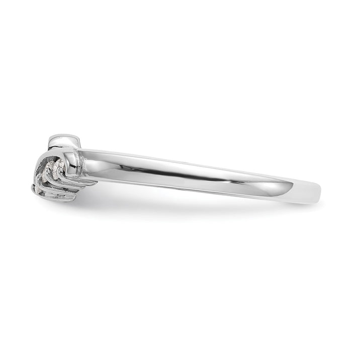 Buy Stylish 14K White Gold Bypass Engagement Ring with 1/20 Carat Diamond-3