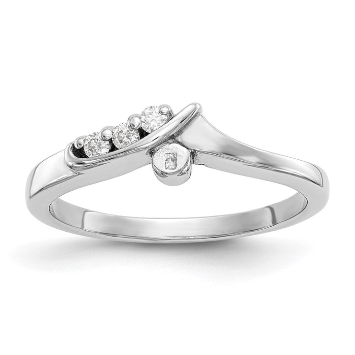 Buy Stylish 14K White Gold Bypass Engagement Ring with 1/20 Carat Diamond-8