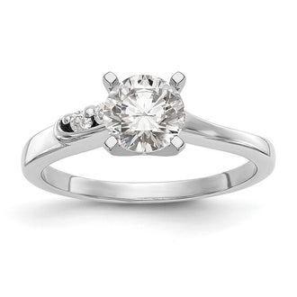 Buy Stylish 14K White Gold Bypass Engagement Ring with 1/20 Carat Diamond