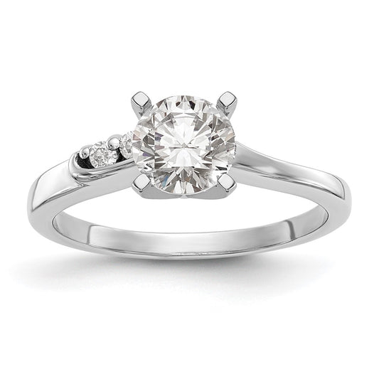 Buy Stylish 14K White Gold Bypass Engagement Ring with 1/20 Carat Diamond