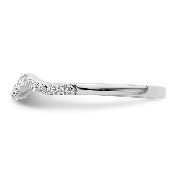 Order Stylish 14K White Gold Contoured Wedding Band with 1/6 Carat Diamond-3