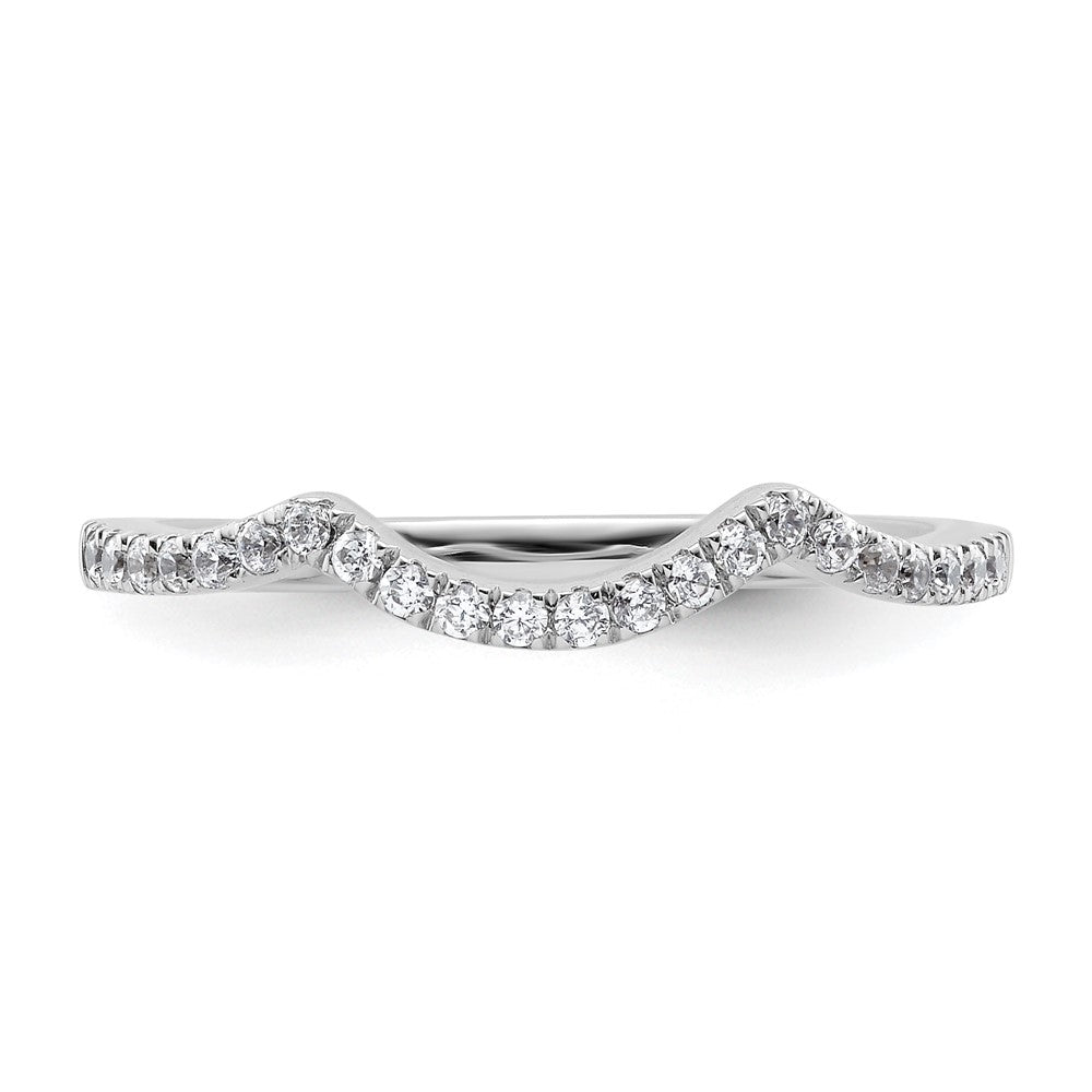 Order Stylish 14K White Gold Contoured Wedding Band with 1/6 Carat Diamond