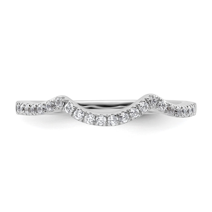 Order Stylish 14K White Gold Contoured Wedding Band with 1/6 Carat Diamond-4