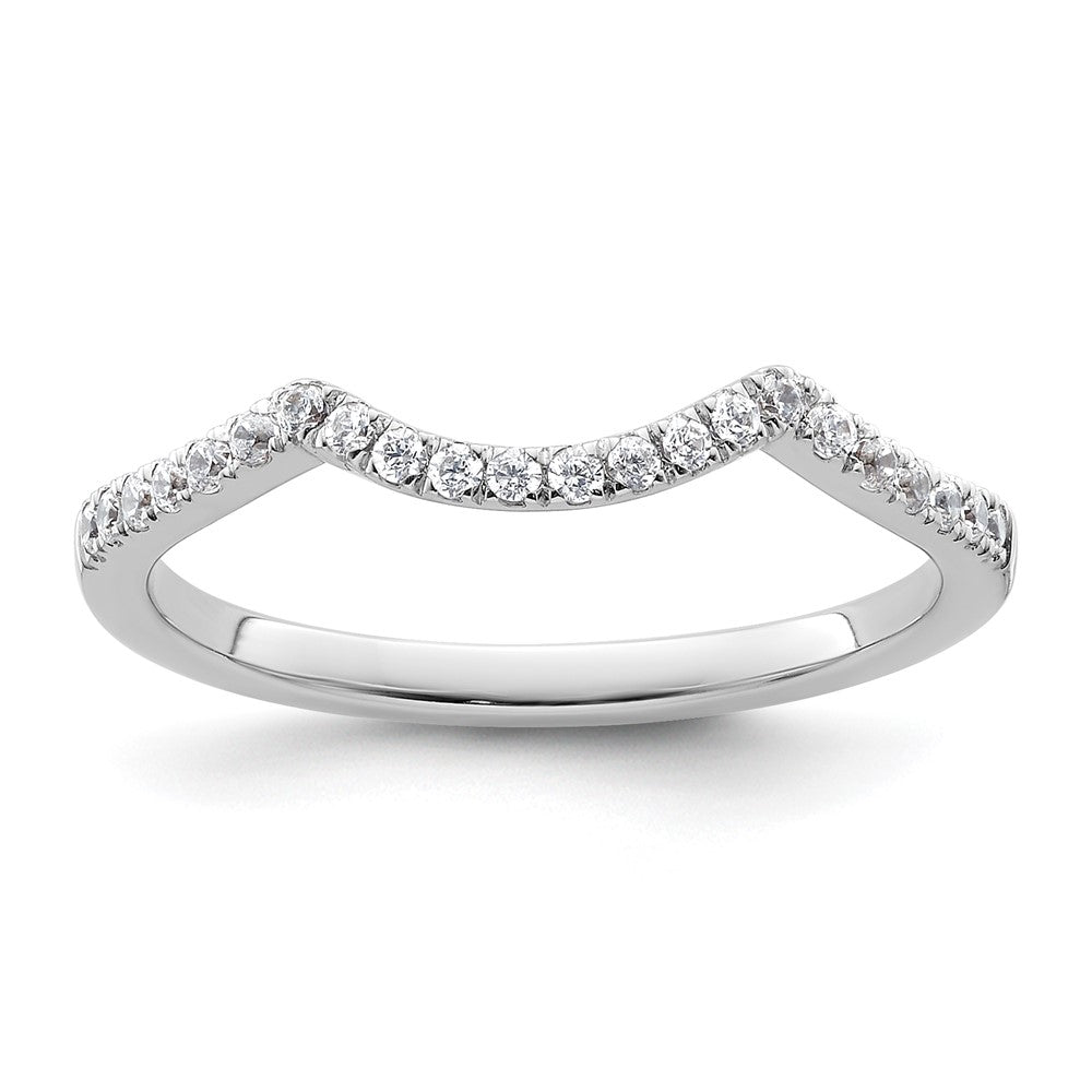 Order Stylish 14K White Gold Contoured Wedding Band with 1/6 Carat Diamond