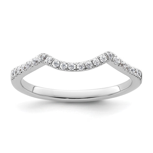 Order Stylish 14K White Gold Contoured Wedding Band with 1/6 Carat Diamond