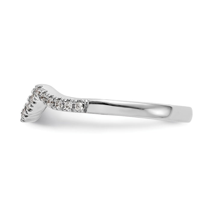 Buy Stylish 14K White Gold Wedding Band with 1/5 Carat Diamond Accents-3