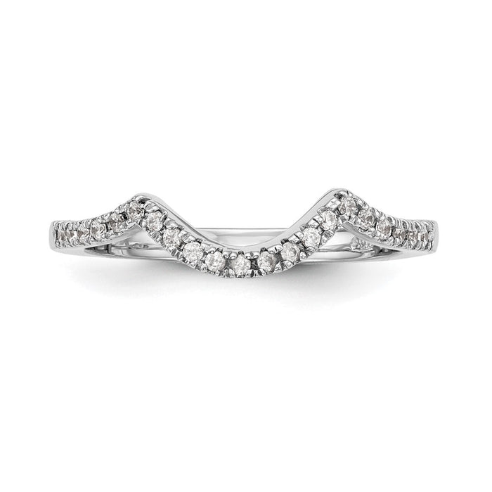 Buy Stylish 14K White Gold Wedding Band with 1/5 Carat Diamond Accents-4