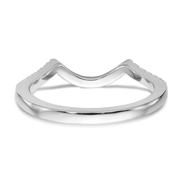 Buy Stylish 14K White Gold Wedding Band with 1/5 Carat Diamond Accents-5