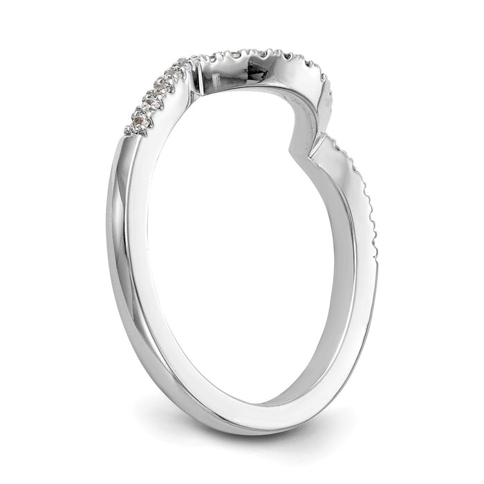 Buy Stylish 14K White Gold Wedding Band with 1/5 Carat Diamond Accents-6