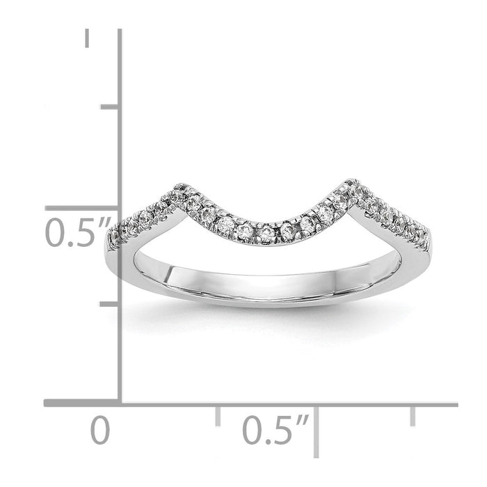 Buy Stylish 14K White Gold Wedding Band with 1/5 Carat Diamond Accents-7
