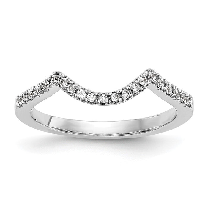Buy Stylish 14K White Gold Wedding Band with 1/5 Carat Diamond Accents-1