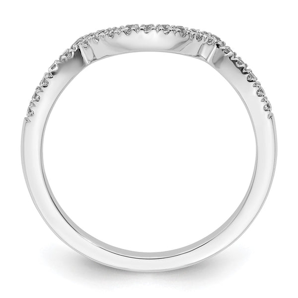 14K White Gold Wedding Band with 1/5 Carat Diamonds - Style GR1-1022814