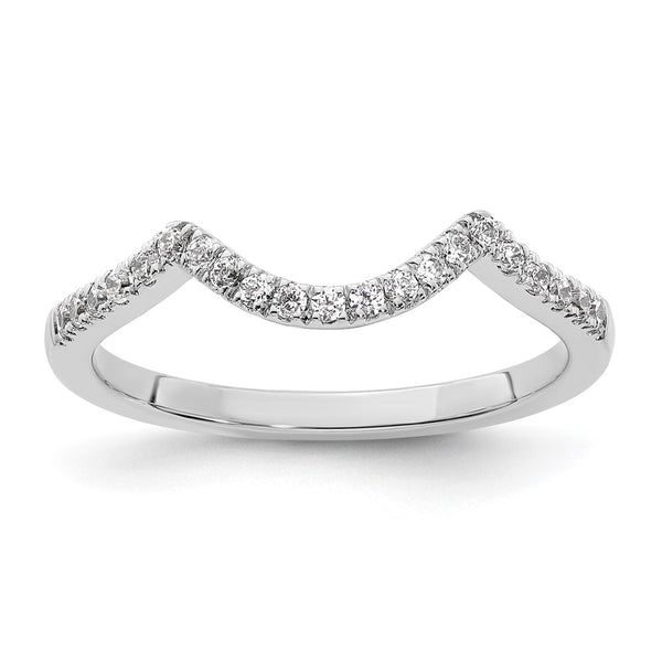 14K White Gold Wedding Band with 1/5 Carat Diamonds - Style GR1-1022814