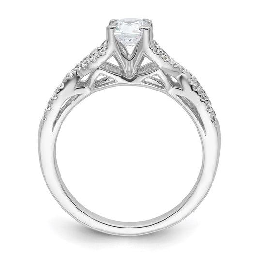 Buy Exclusive 14K White Gold Criss-Cross Engagement Ring, 1/4 Carat Diamond Setting