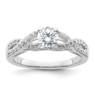 Buy Exclusive 14K White Gold Criss-Cross Engagement Ring, 1/4 Carat Diamond Setting