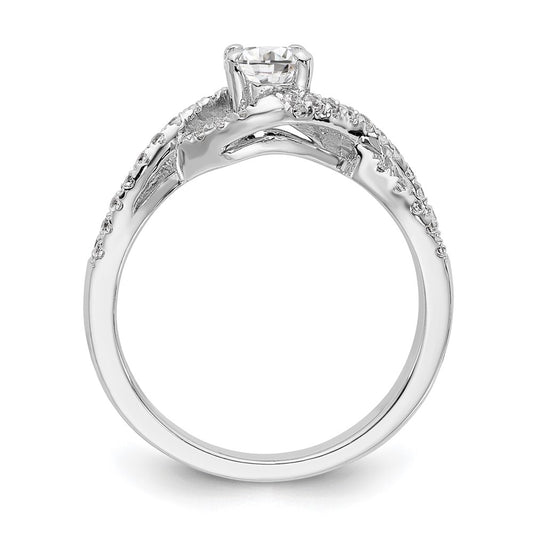 Buy 14K White Gold Criss-Cross Engagement Ring, 1/2 Carat Center, Stylish Value!