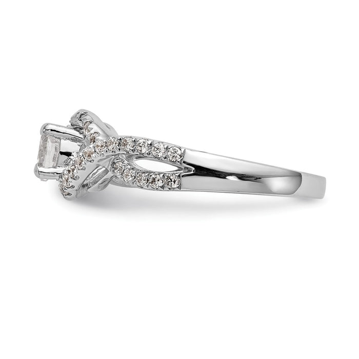 Buy 14K White Gold Criss-Cross Engagement Ring, 1/2 Carat Center, Stylish Value!-3