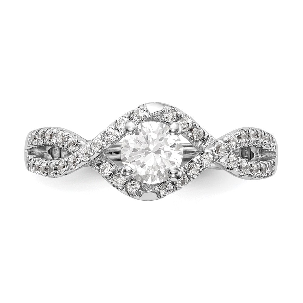 Buy 14K White Gold Criss-Cross Engagement Ring, 1/2 Carat Center, Stylish Value!