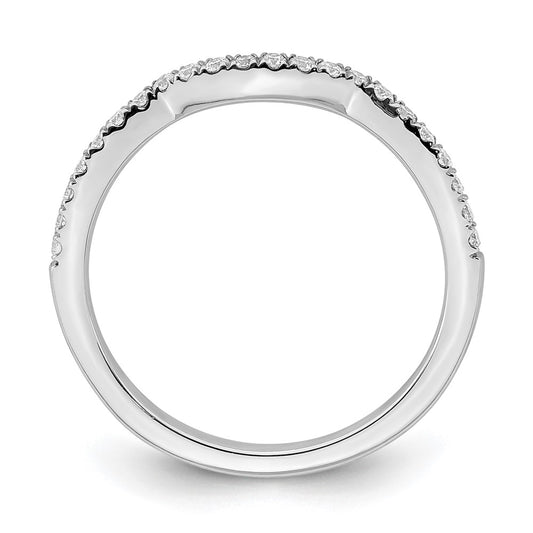 Buy Stylish 14K White Gold Contoured Wedding Band with 1/5 Carat Diamonds