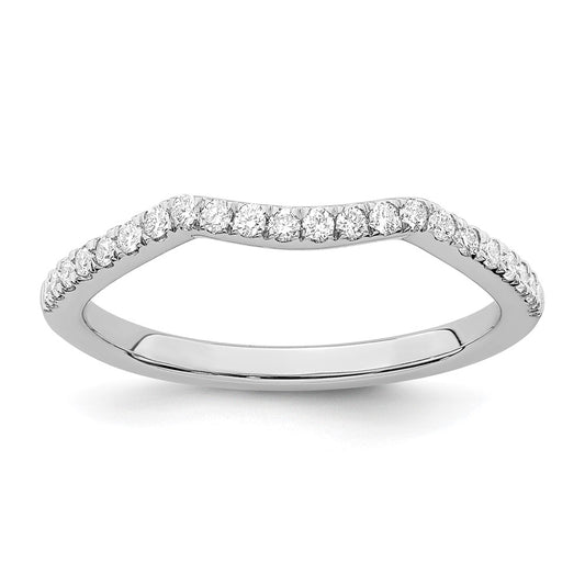 Buy Stylish 14K White Gold Contoured Wedding Band with 1/5 Carat Diamonds
